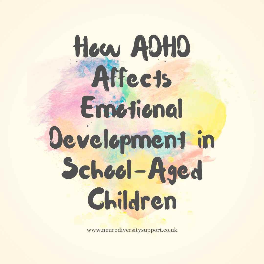How ADHD affects emotional development in children in a fun typeface